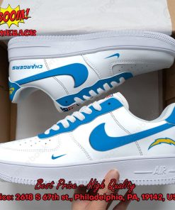 NFL Los Angeles Chargers White Nike Air Force Sneakers