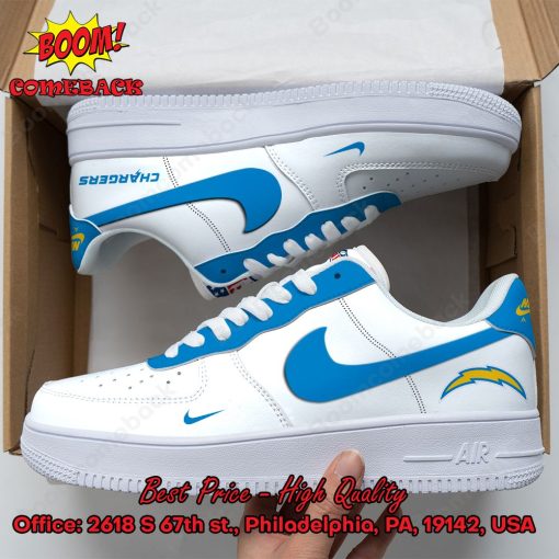 NFL Los Angeles Chargers White Nike Air Force Sneakers