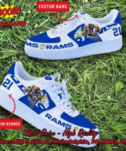 NFL Los Angeles Rams Mascot Personalized Nike Air Force Sneakers