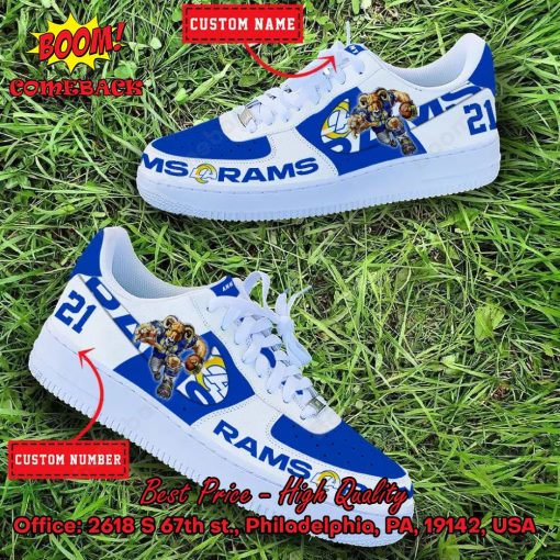 NFL Los Angeles Rams Mascot Personalized Nike Air Force Sneakers