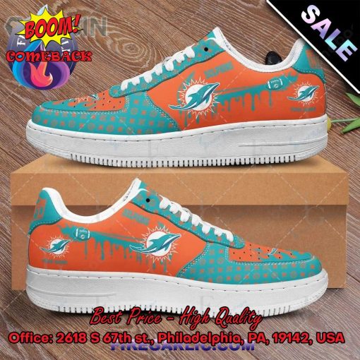 NFL Miami Dolphins Louis Vuitton Theme Custom Nike Air Force Sneakers