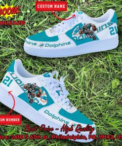 NFL Miami Dolphins Mascot Personalized Nike Air Force Sneakers