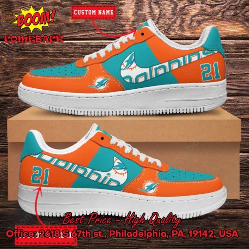 NFL Miami Dolphins Personalized Nike Air Force Sneakers
