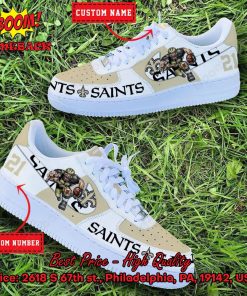 NFL New Orleans Saints Mascot Personalized Nike Air Force Sneakers