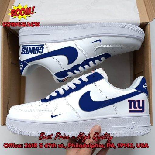NFL New York Giants White Nike Air Force Sneakers