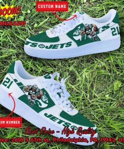 NFL New York Jets Mascot Personalized Nike Air Force Sneakers