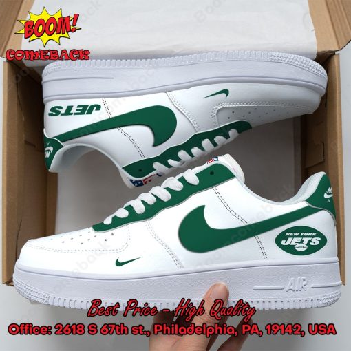 NFL New York Jets White Nike Air Force Sneakers