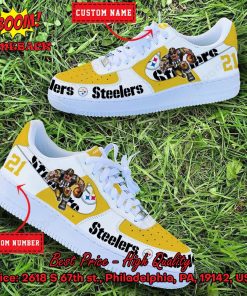 NFL Pittsburgh Steelers Mascot Personalized Nike Air Force Sneakers