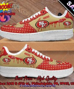 NFL San Francisco 49ers Louis Vuitton Theme Custom Nike Air Force Sneakers