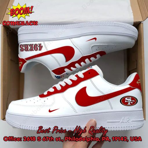 NFL San Francisco 49ers White Nike Air Force Sneakers