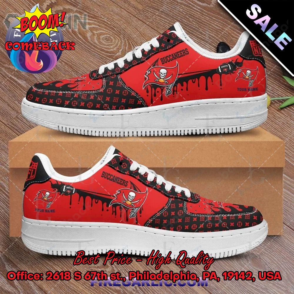 NFL Tampa Bay Buccaneers Louis Vuitton Theme Custom Nike Air Force Sneakers