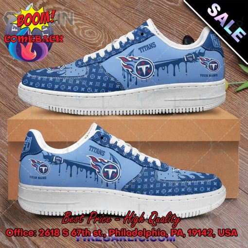 NFL Tennessee Titans Louis Vuitton Theme Custom Nike Air Force Sneakers