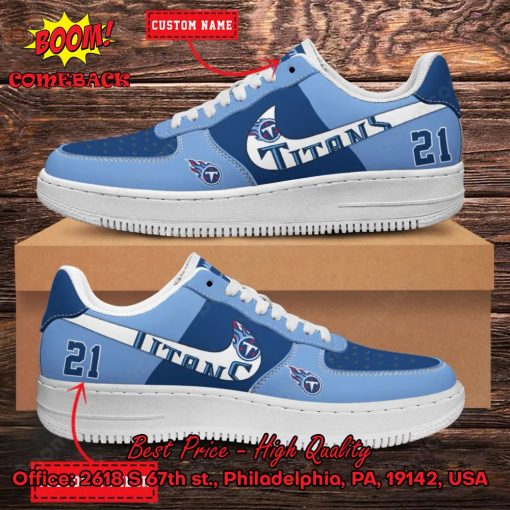 NFL Tennessee Titans Personalized Nike Air Force Sneakers