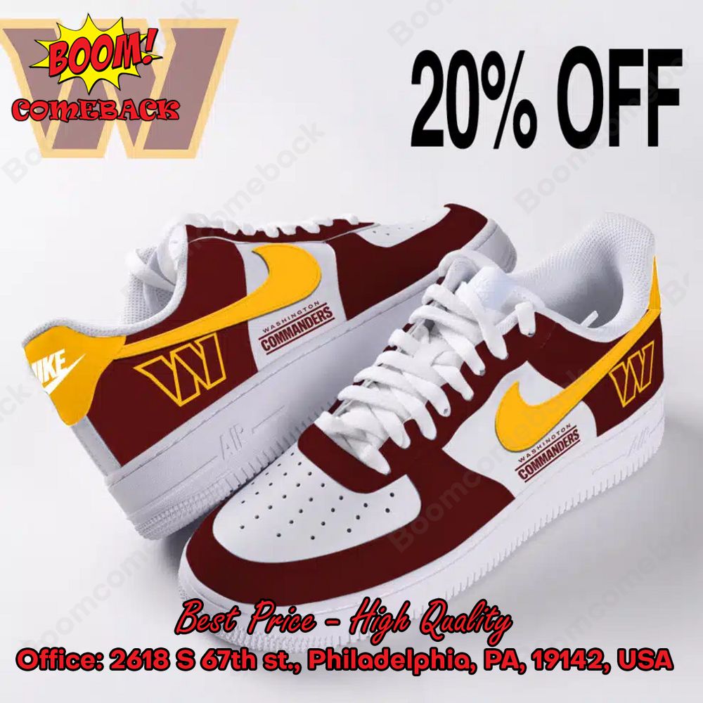 NFL Washington Commanders Logo Nike Air Force Sneakers