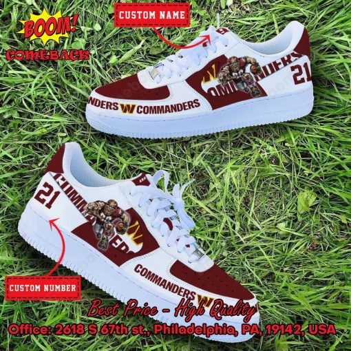 NFL Washington Commanders Mascot Personalized Nike Air Force Sneakers