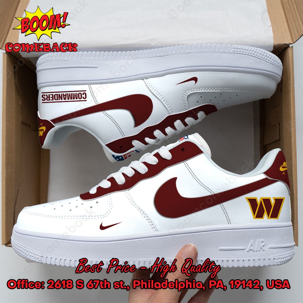 LIMITED DESIGN NFL Washington Commanders White Nike Air Force Sneakers