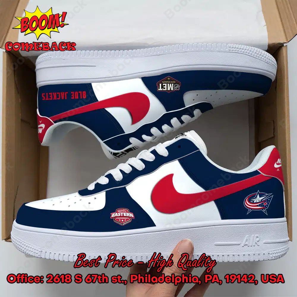 NHL Eastern Columbus Blue Jackets Nike Air Force Sneakers