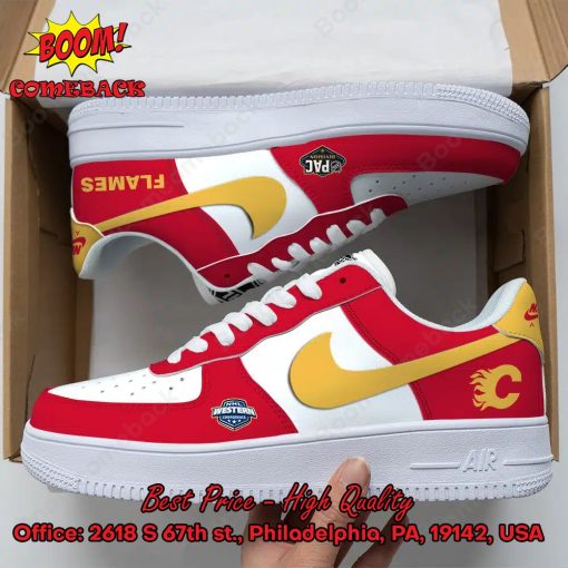 NHL Western Calgary Flames Nike Air Force Sneakers