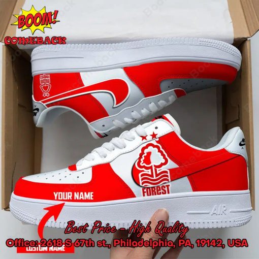 Nottingham Forest Logo Personalized Name Nike Air Force Sneakers