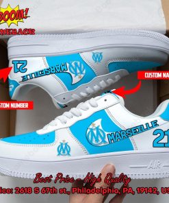Olympique Marseille Personalized Name And Number Nike Air Force Sneakers
