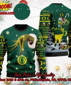 Oregon Ducks Grinch Candy Cane Ugly Christmas Sweater