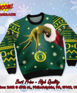 oregon ducks grinch candy cane ugly christmas sweater 2 P3h1m