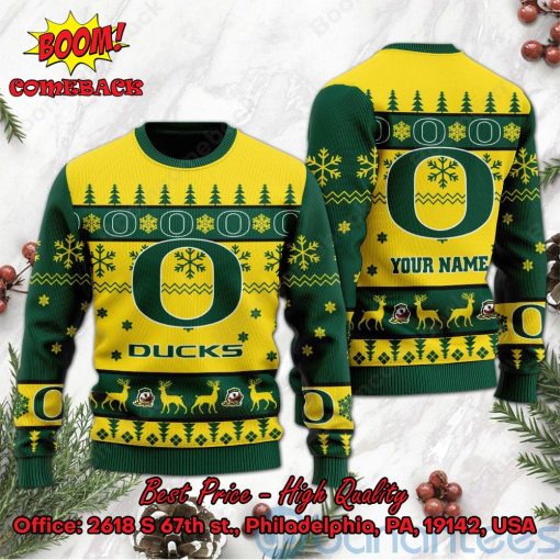 Oregon Ducks Personalized Name Ugly Christmas Sweater