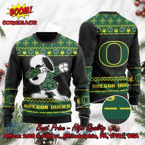 Oregon Ducks Snoopy Dabbing Ugly Christmas Sweater