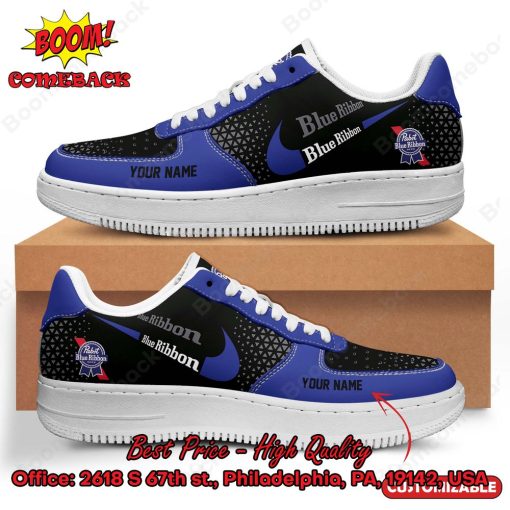 Pabst Blue Ribbon Personalized Name Nike Air Force Sneakers