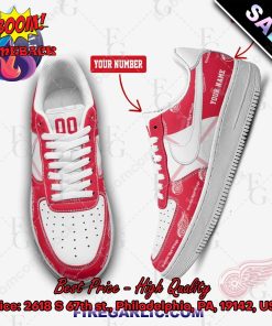 Personalized NHL Detroit Red Wings Nike Air Force Sneakers