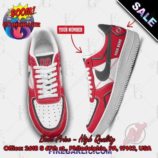 Personalized NHL New Jersey Devils Nike Air Force Sneakers