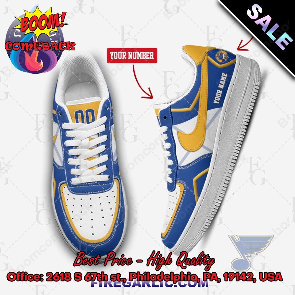 Personalized NHL St. Louis Blues Nike Air Force Sneakers