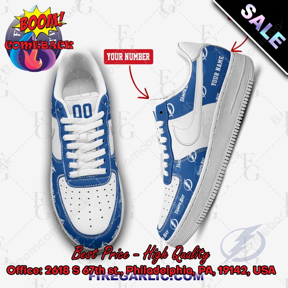 Personalized NHL Tampa Bay Lightning Nike Air Force Sneakers