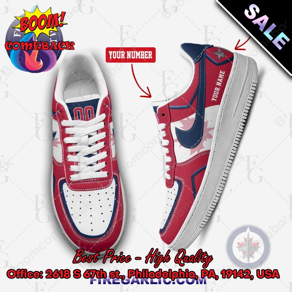 Personalized NHL Winnipeg Jets Nike Air Force Sneakers