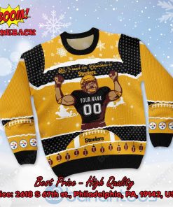pittsburgh steelers all i need for christmas is steelers custom name number ugly christmas sweater 2 IsRlr