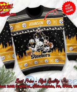 pittsburgh steelers disney characters personalized name ugly christmas sweater 2 5C6jI