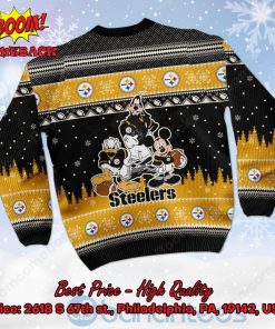 pittsburgh steelers disney characters personalized name ugly christmas sweater 3 zKwRU