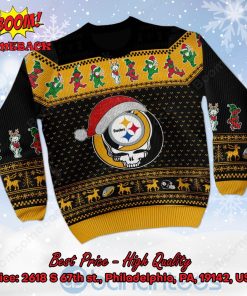 pittsburgh steelers grateful dead santa hat ugly christmas sweater 2 o2FEW