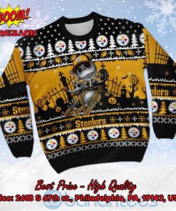 pittsburgh steelers jack skellington halloween ugly christmas sweater 2 3ko0n