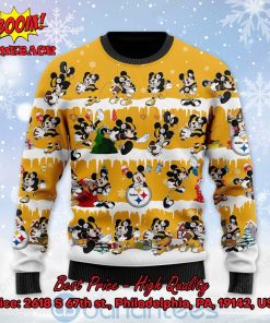 pittsburgh steelers mickey mouse postures style 2 ugly christmas sweater 2 BKYCP