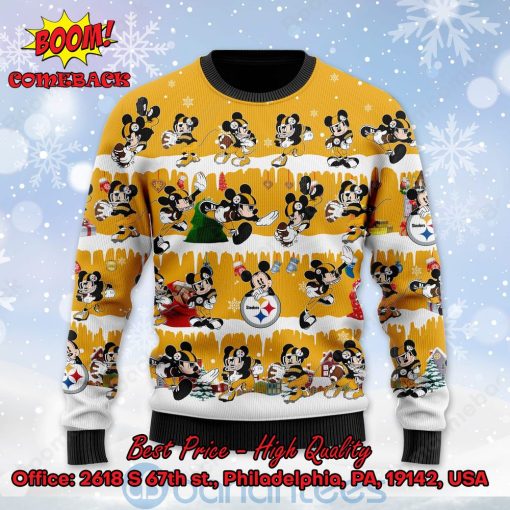 Pittsburgh Steelers Mickey Mouse Postures Style 2 Ugly Christmas Sweater