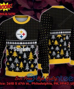 Pittsburgh Steelers Pine Trees Ugly Christmas Sweater