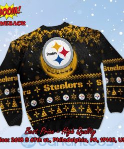 pittsburgh steelers santa claus in the moon ugly christmas sweater 3 7vB9K