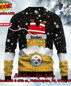 pittsburgh steelers santa claus on chimney personalized name ugly christmas sweater 3 RI2ao