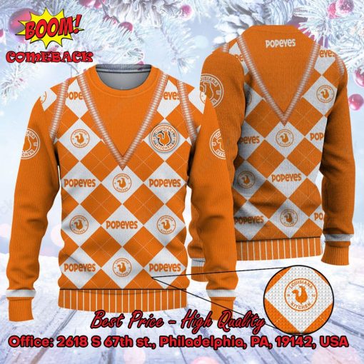 Popeyes Chessboard Ugly Christmas Sweater