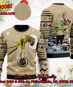 Purdue Boilermakers Grinch Candy Cane Ugly Christmas Sweater