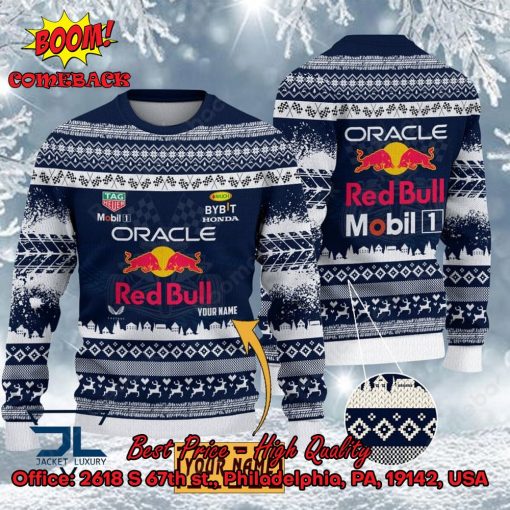 Red Bull Racing Personalized Name Ugly Christmas Sweater