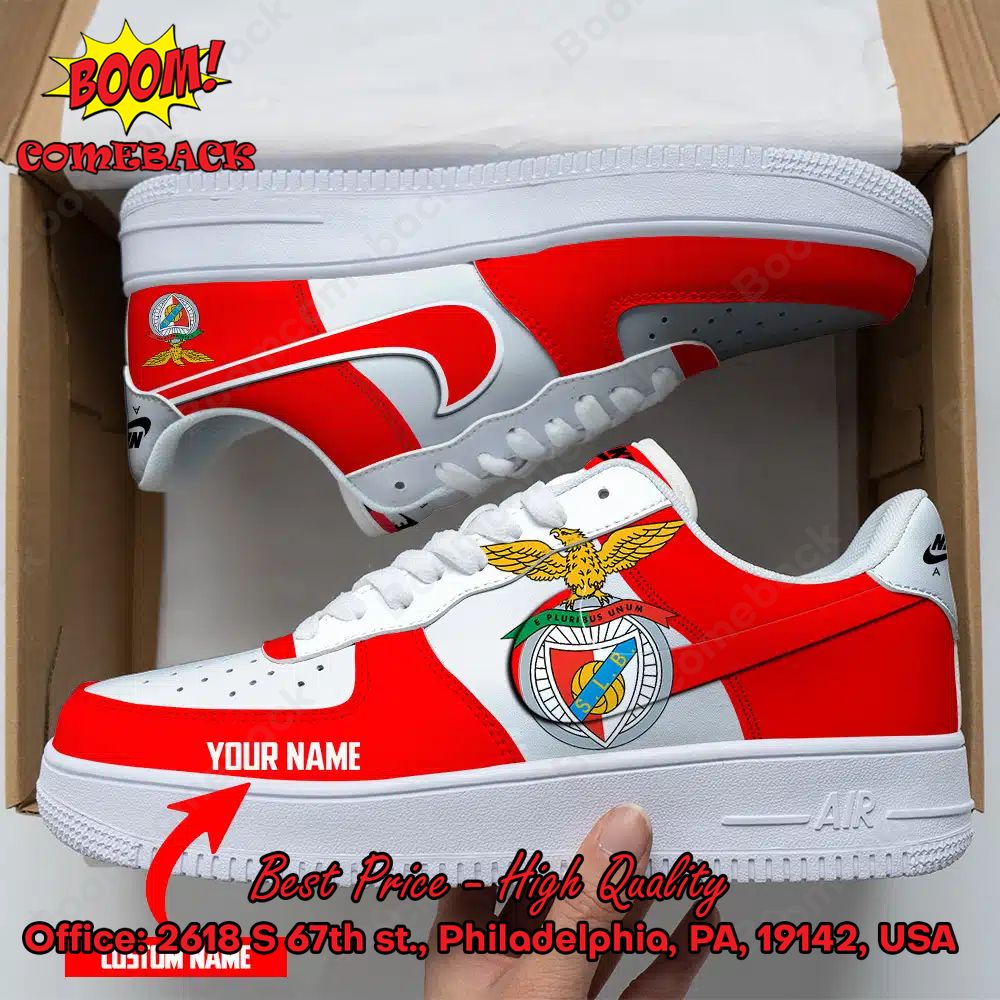 S.L Benfica Logo Personalized Name Nike Air Force Sneakers