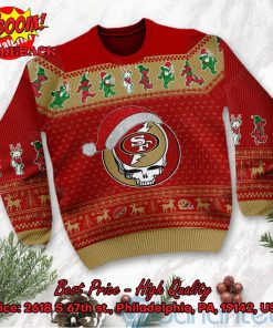 San Francisco 49ers Grateful Dead Santa Hat Ugly Christmas Sweater