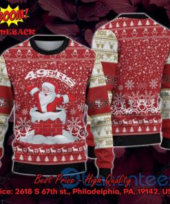 San Francisco 49ers Happy Santa Claus On Chimney Ugly Christmas Sweater
